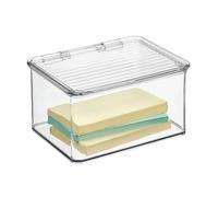 iDesign Cabinet/Kitchen Binz Contenitore Cucina Con Coperchio, Piccolo Organizer Per Cucina Impilabile In Plastica, Trasparente