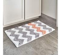 iDesign Chevron Tappetino, Tessuto, Grigio, 86x53x1.9 cm