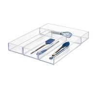 iDesign Clarity Drawer - Organizzazione per cucina e bagno, posate, spatole e gadget, set grande da 4