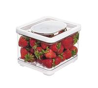 iDesign Contenitore ermetico da frigo con Coperchio, Piccolo Contenitore Alimenti per Frutta e Verdura con Regolazione dell'Aria, Portavivande in plastica, Trasparente/Bianco/Verde