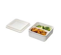 iDesign Contenitore per alimenti in plastica riciclata con coperchio, 15,3 x 15,3 x 6,3 cm, colore: cocco