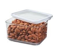 iDesign Contenitore plastica con Coperchio, Piccolo Box ermetico per Alimenti in plastica riciclabile, contenitori per Alimenti freschi e secchi, Trasparente/Bianco