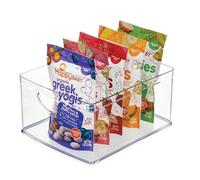 iDesign - Contenitore portaoggetti in plastica riciclata con manici integrati, 25,4 x 20,3 x 12,7 cm, trasparente