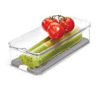 IDesign Crisp produce frigorifero in plastica e cestino della dispensa impilamento modulare con coperchio e cestino interno rimovibile perfetto per l