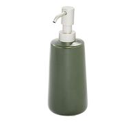 iDesign Dispenser Ceramica, Porta detersivo Ricaricabile con Piedini Antiscivolo, Erogatore Sapone Liquido dal Design Minimalista, Verde, 8.99/7.80/20.50 cm