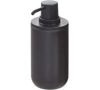 iDesign Dispenser sapone liquido, Porta sapone liquido rotondo in plastica per bagno e cucina, Dosatore sapone ricaricabile con 355 ml di capacità, nero