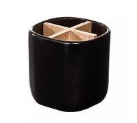 iDesign Eco Office - Tazza in ceramica, con divisori, colore: Nero