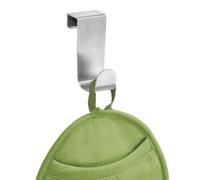 iDesign Forma Pratico Porta Asciugamani Senza Montaggio E Forature, Piccolo Gancio Appendiabiti In Acciaio, Argento