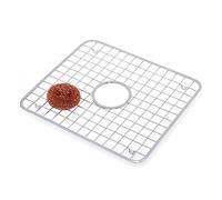 iDesign Gia Griglia Lavandino, Normale con Foro, Metallo, Argento, 32.5x28x0.2 cm