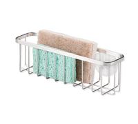 iDesign Gia Portaspugna a Ventosa, Metallo, Argento, 6.99x8.26x9.774 cm