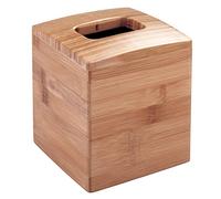 iDesign InterDesign Formbu, Contenitore per fazzoletti facciali in bambù, Contenitore Boutique per Piani di Lavoro del Bagno, 13,3 x 13,3 x 15,2 cm, Beige Naturale