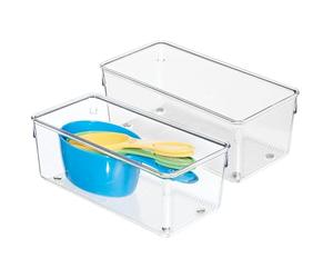 iDesign Linus Organizzatore Cassetto Cucina, Plastica, Trasparente, 10.16x20.32x7.62 cm