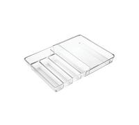 iDesign Linus Organizzatore Posate, Espandibile, Plastica, Trasparente, 5x5x5 cm