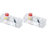 iDesign Med con Organizer per Medicinali, Scatole con Scomparti per Blister e Accessori per la Salute, Plastica Trasparente (Confezione da 2)