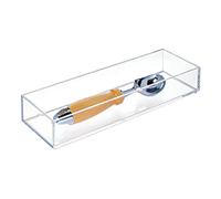 iDesign Organizer cassetti, Portaposate cassetto di grandezza media in plastica per posate e utensili cucina, Inserto cassetti pratico e robusto, trasparente