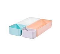 iDesign Organizer cassetti, Pratico organizer scrivania dalla serie di Rosanna Pansino, Organizer cucina in plastica riciclata in set da 4, colorato