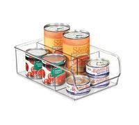 iDesign Organizer cucina con manico, Contenitore cucina in plastica con 3 scomparti di medie misure, Scatola cucina senza coperchio ideale per cassetti e dispensa, trasparente