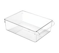 iDesign Organizer cucina con manico, Grande contenitore cucina in plastica senza coperchio, Scatola cucina ideale per cassetti, dispensa e molto altro, trasparente