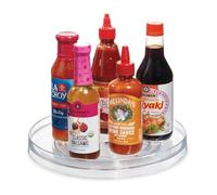 iDesign Organizer cucina, Grande portaspezie girevole in plastica priva di BPA, Porta spezie ideale anche per conserve e altri utensili, trasparente