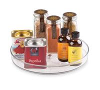 iDesign Organizer cucina, Piccolo portaspezie girevole in plastica priva di BPA, Porta spezie ideale anche per conserve e altri utensili, trasparente
