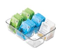 iDesign Organizzatore per pacchetti e bustine di t divisi per mobili da cucina e ripiani della collezione Linus - 6,5"" x 9,5"" x 2,25"" - Traspare