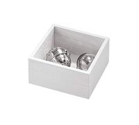 iDesign Porta Posate da tavola o credenza, Piccolo Porta Posate per cassetto e dispensa in Legno di Paulownia, Salva Spazio per Cucina per Posate e Piccoli Utensili, Bianco