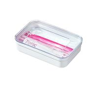 iDesign Porta sacchetti e dispenser per sandwich in plastica riciclata, 15,2 x 22,9 x 5,6 cm (lunghezza x larghezza x altezza), bianco/trasparente