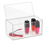 iDesign Porta trucchi, Make up organizer di media grandezza per smalti, rossetti e simili, Porta cosmetici impilabile in plastica senza BPA, trasparente