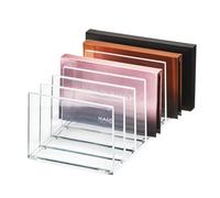 iDesign Porta Trucchi, Organizer per Palette ombretti con 7 Scomparti della Collezione Firmata da Sarah Tanno, Portatrucchi organizzatore Bagno in plastica per Makeup, Trasparente