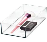 iDesign The Collection Porta, Organizer cassetto per Trucchi della Collezione Firmata da Sarah Tanno, Portatrucchi organizzatore Bagno combinabile in plastica, Trasparente, 10,2 x 20,3 x 5 cm