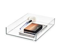 iDesign The Collection Porta, Organizer cassetto per Trucchi della Collezione Firmata da Sarah Tanno, Portatrucchi organizzatore Bagno combinabile in plastica, Trasparente, 20,3 x 30,5 x 5 cm