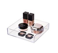 InterDesign Porta trucchi separatore cassetti impilabile quadrato per cosmetici trasparente