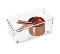 iDesign Portaposate cassetto, Organizer cassetti in plastica di medie dimensioni, Separatori cassetti ideali per posate e altri utensili da cucina, trasparente