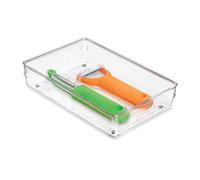 iDesign Portaposate cassetto, Piccolo organizer cassetti in plastica, Separatori cassetti ideali per posate e altri utensili da cucina, trasparente