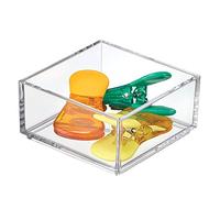 iDesign Portaposate cassetto, Separatore cassetti in plastica di dimensioni extra compatte, Organizer cassetti ideale per posate e altri utensili da cucina, trasparente