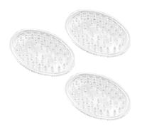 iDesign Portasapone, Piccolo porta sapone bagno ovale in plastica, Set da 3 porta saponetta con elementi in rilievo, trasparente