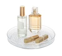 iDesign Rain Piattino Cosmetici, Rotondo, Plastica, Trasparente, 23x23x4 cm