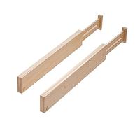 InterDesign Eco Wood iDesign Set da 2 ordina Misura Regolabile in Legno di Paulownia, Separatore cassetti per Posate e Utensili da Cucina, Beige, Naturale, Divisori espandibili