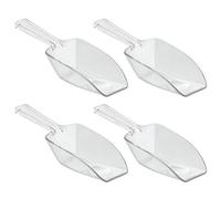iDesign Set utensili cucina, Sessola alimentare grande da un terzo di tazza, Set da 4 cucchiaio dosatore in plastica per farina, spezie e altri alimenti, trasparente