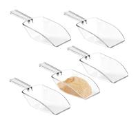 iDesign Set utensili cucina, Sessola alimentare media da due cucchiai, Cucchiaio dosatore in set da 5 per farina, spezie e altri alimenti, trasparente