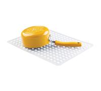 iDesign Tappetino lavandino, Grande tappetino lavello in plastica di PVC, Tappeto lavello ideale per scolare posate e stoviglie, trasparente