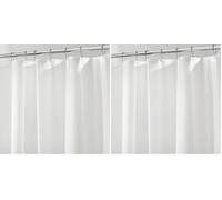 iDesign Tenda da doccia in tessuto, impermeabile, resistente alla muffa, 183.0 cm x 183.0 cm, bianco gelo (Confezione da 2)
