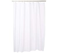 iDesign Tenda doccia in tessuto, Tende per doccia in poliestere con orlo rinforzato, Tenda bagno lavabile con dimensioni di 183,0 cm x 183,0 cm, bianco