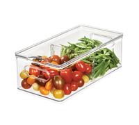 iDesign The Home Edit Contenitore di plastica riciclata trasparente diviso in due parti per frigorifero e congelatore