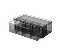 iDesign The Sarah TannoCollection - Organizer per cassetti per cosmetici, realizzato in plastica riciclata, misura grande, colore: nero/fumo