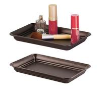 iDesign Vassoio decorativo da banco per bagno, camera da letto, armadio, ingresso, set di 2, 24,6 x 16 x 2,5 cm, bronzo