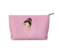 IDETECTOR Borsa da trucco in velluto a coste con stampa a cuori colorati arcobaleno Gay Pride borsa portatile da viaggio borsa per cosmetici, Bambina ballerina ballerina, Taglia unica