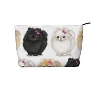 IDETECTOR Borsa da trucco in velluto a coste con stampa a cuori colorati arcobaleno Gay Pride borsa portatile da viaggio borsa per cosmetici, Modello Pomerania, Taglia unica
