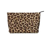 IDETECTOR Borsa da trucco in velluto a coste con stampa a cuori colorati arcobaleno Gay Pride borsa portatile da viaggio borsa per cosmetici, Divertente stampa leopardata., Taglia unica