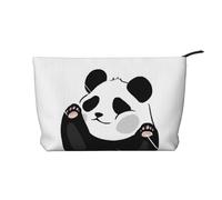 IDETECTOR Borsa da trucco in velluto a coste con stampa a cuori colorati arcobaleno Gay Pride borsa portatile da viaggio borsa per cosmetici, Panda divertente., Taglia unica
